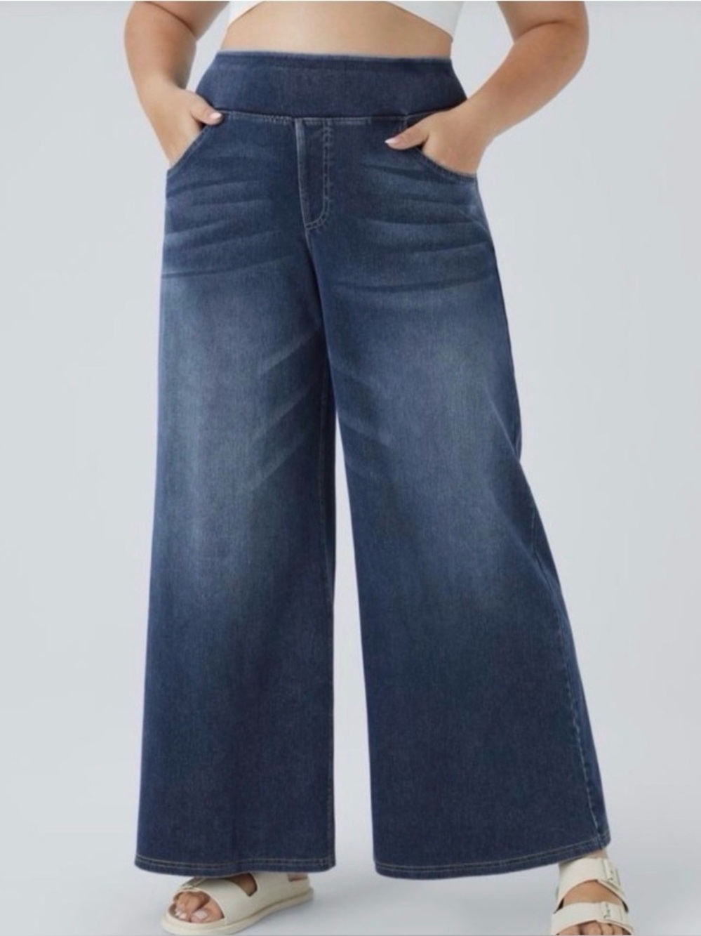 HALARA 1X flex denim wide leg stretch NWT